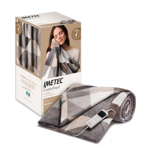 Imetec Adapto Plus Velvet Geometrico 180x140 Couverture chauffante 150 W Gris Polyester