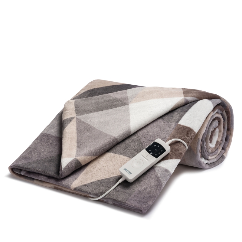 Imetec Adapto Plus Velvet Geometrico 180x140 Couverture chauffante 150 W Gris Polyester
