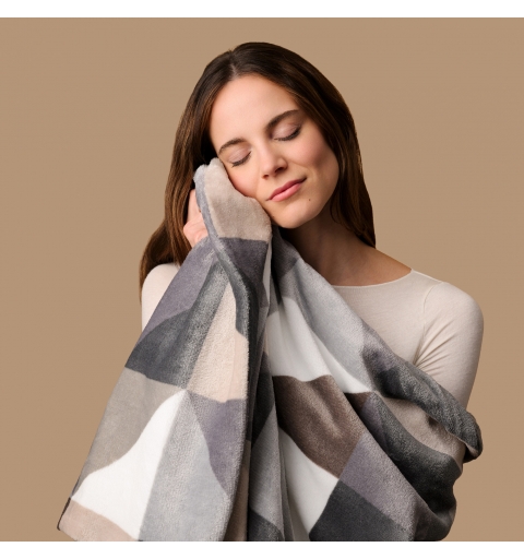 Imetec Adapto Plus Velvet Geometrico 180x140 Couverture chauffante 150 W Gris Polyester