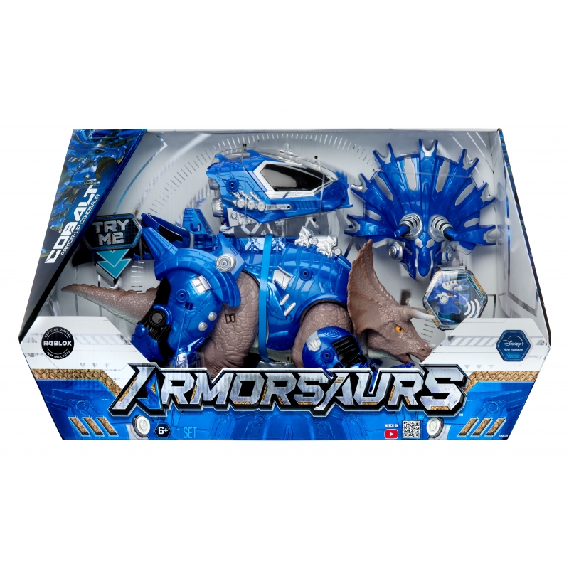 MGA Entertainment Armorsaurs Armor-Up Dinosaur- Triceratops - Cobalt