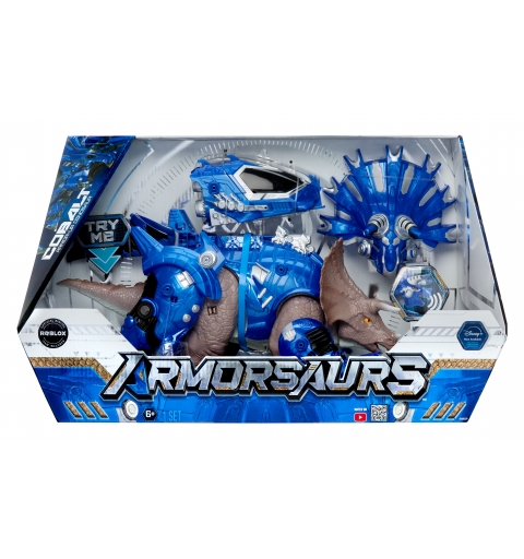 MGA Entertainment Armorsaurs Armor-Up Dinosaur- Triceratops - Cobalt