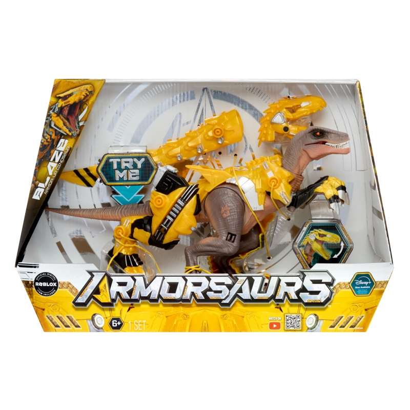 MGA Entertainment Armorsaurs Armosaurs Armor-Up Dinosaur- Yellow Raptor - Blaze