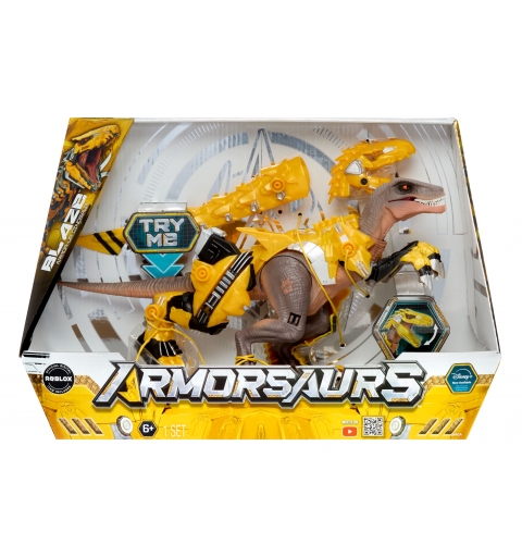 MGA Entertainment Armorsaurs Armosaurs Armor-Up Dinosaur- Yellow Raptor - Blaze