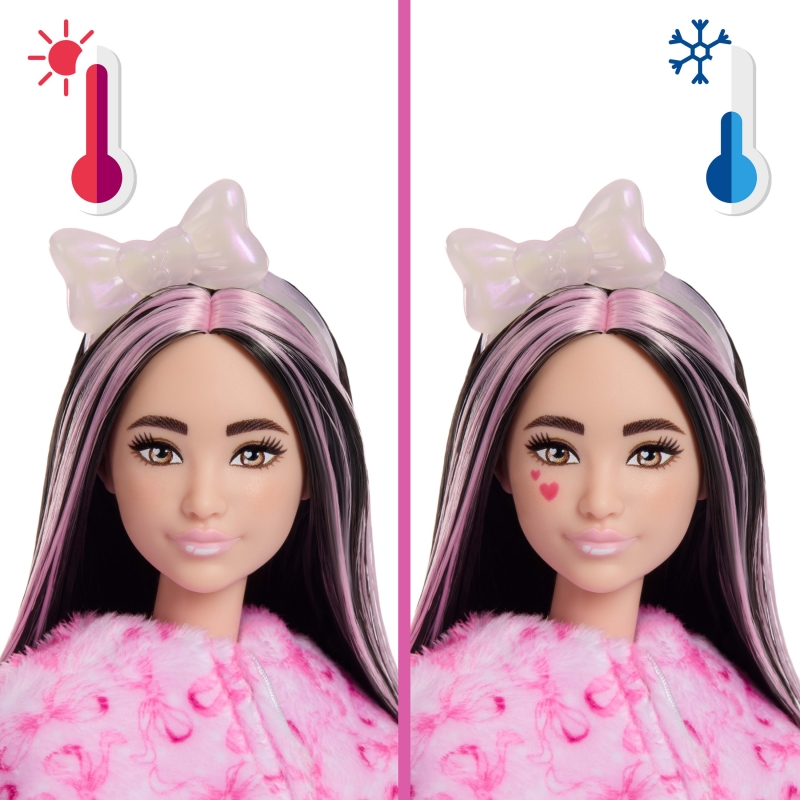 Barbie Cutie Reveal Puppe und Zubehör, Lamm der Cuddly-Reihe mit 10 Überraschungen