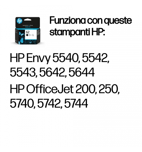 HP 62 Schwarz Original Druckerpatrone