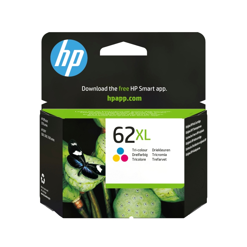 HP 62XL Cyan Magenta Gelb Original Tintenpatrone mit hoher Reichweite