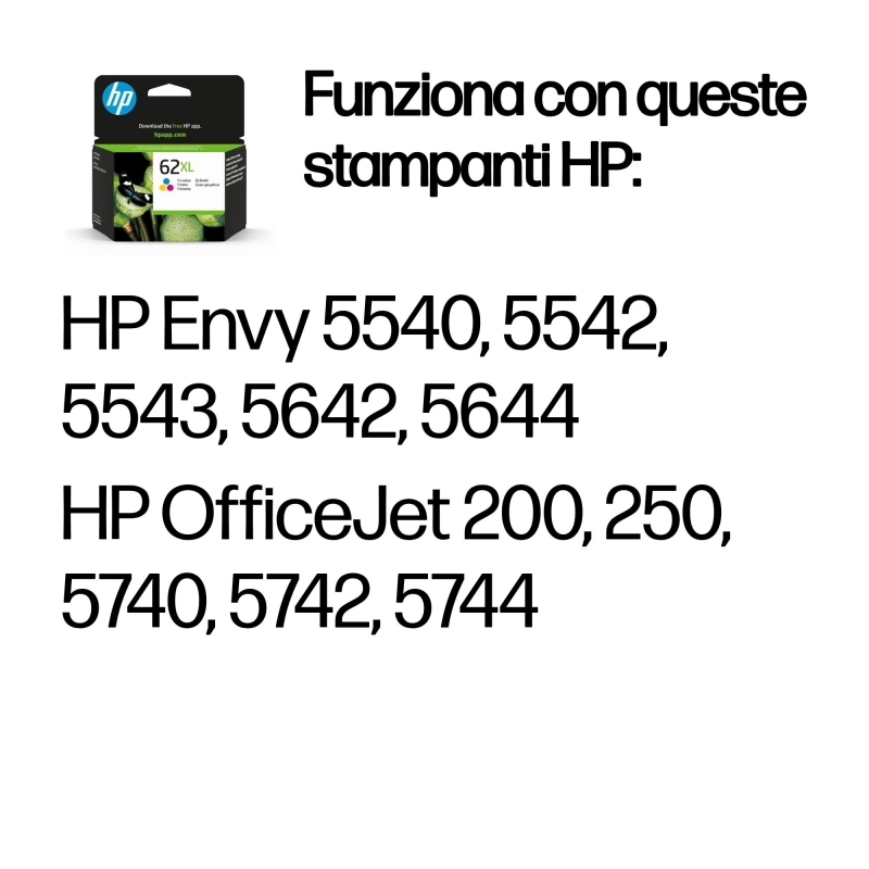 HP 62XL High Yield Tri-color Original Ink Cartridge