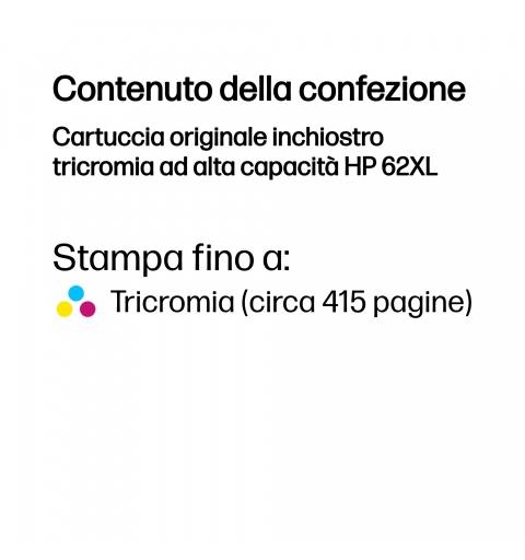 HP 62XL High Yield Tri-color Original Ink Cartridge