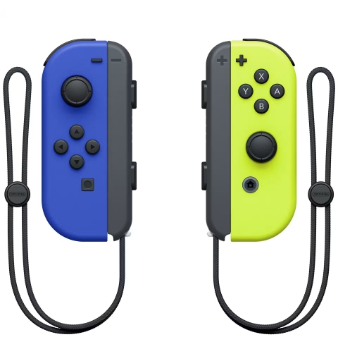 Nintendo Paire de manettes Joy-Con bleu (G) et Joy-Con jaune néon (D)