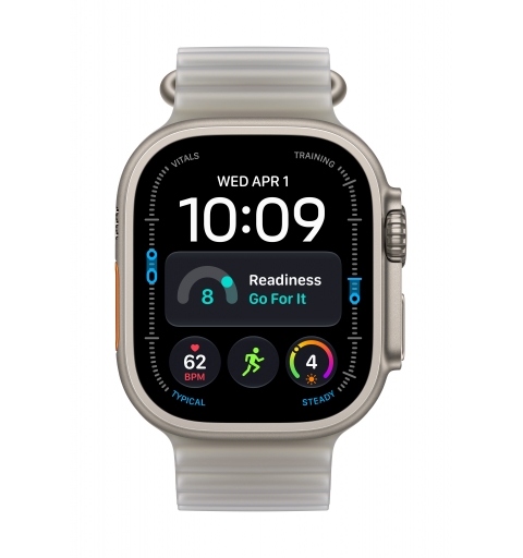 Apple Watch Ultra 4 (GPS + Cellular) - Caja de titanio natural de 49 mm - Correa Ocean gris traslúcido