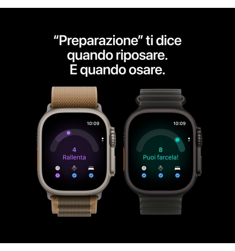 Apple Watch Ultra 4 GPS + Cellular, Cassa 49 mm in titanio naturale con cinturino Ocean grigio traslucido
