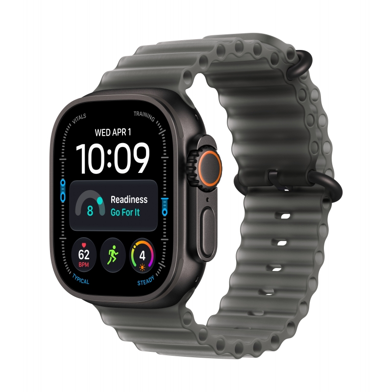 Apple Watch Ultra 4 GPS + Cellular, Cassa 49 mm in titanio nero con cinturino Ocean nero traslucido Apple Watch Ultra 4 GPS + Cellular, Cassa 49 mm in titanio nero con cinturino Ocean nero traslucido