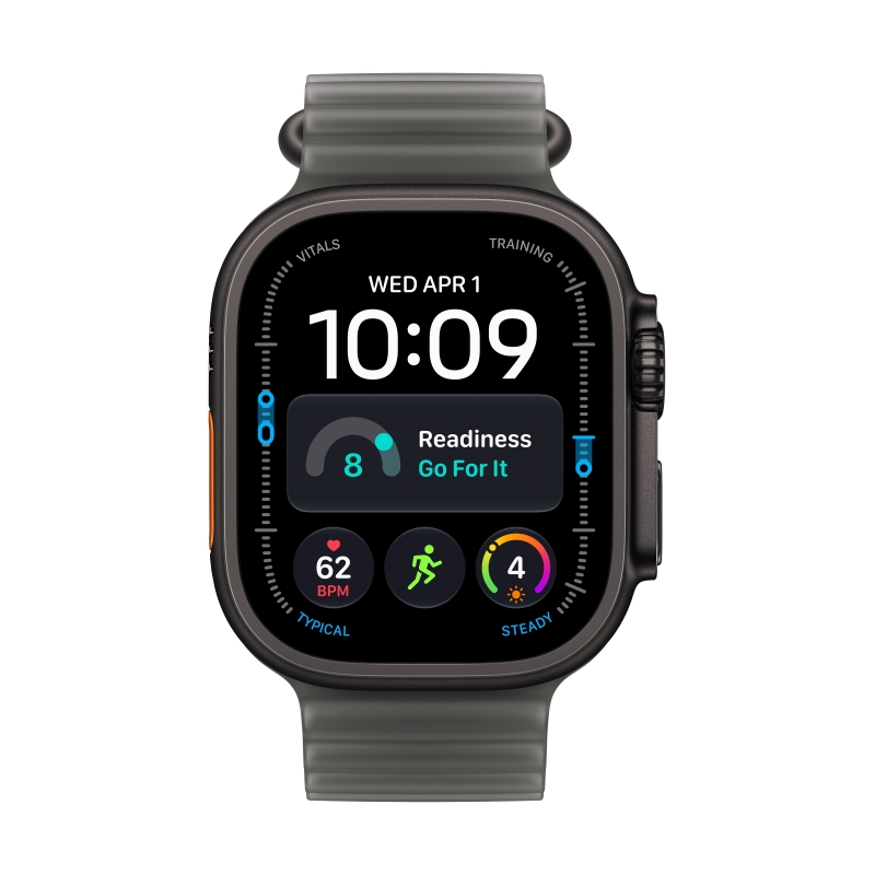 Apple Watch Ultra 4 GPS + Cellular, Cassa 49 mm in titanio nero con cinturino Ocean nero traslucido