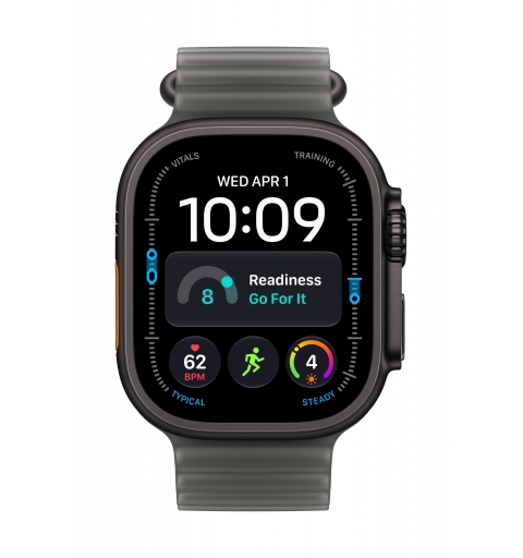 Apple Watch Ultra 4 GPS + Cellular 49mm Black Titanium Case with Translucent Black Ocean Band