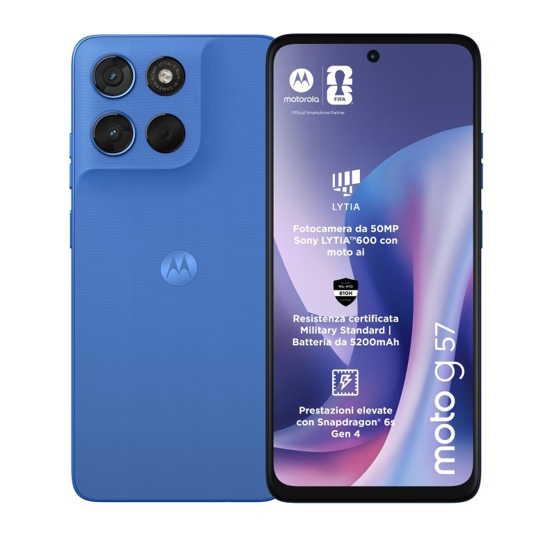 Motorola moto g57 17,1 cm (6.72") Dual-SIM Android 16.0 5G USB Typ-C 8 GB 256 GB 5200 mAh Blau