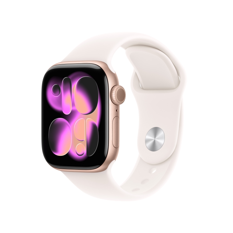 Apple Watch Series 11 GPS + Cellular 42mm Cassa Alluminio Oro Rosa con Band Rosa Fard - S M Apple Watch Series 11 GPS + Cellular 42mm Cassa Alluminio Oro Rosa con Band Rosa Fard - S M