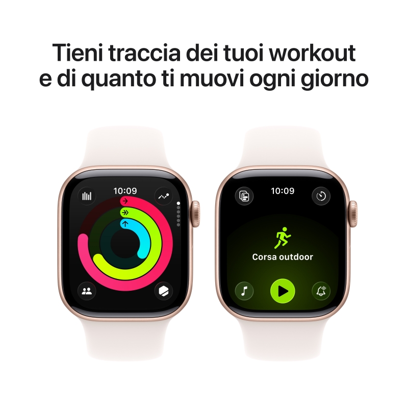 Apple Watch Series 11 GPS + Cellular 42mm Cassa Alluminio Oro Rosa con Band Rosa Fard - S M
