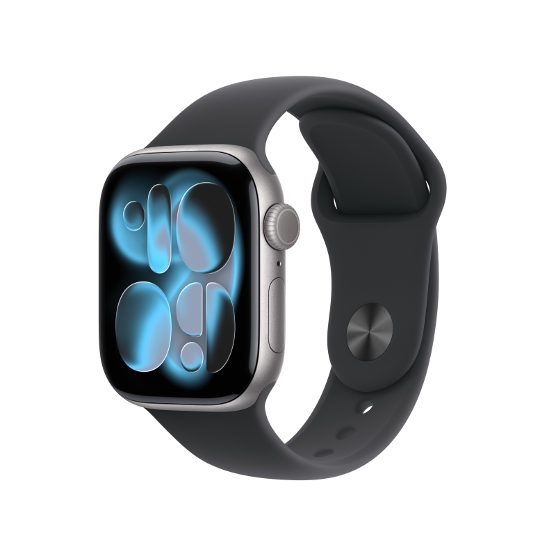 Apple Watch Series 11 GPS + Cellular 42mm Cassa Alluminio Grigio Siderale con Sport Band Nero - S M