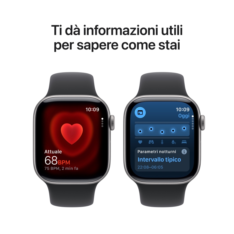 Apple Watch Series 11 GPS + Cellular 42mm Cassa Alluminio Grigio Siderale con Sport Band Nero - S M