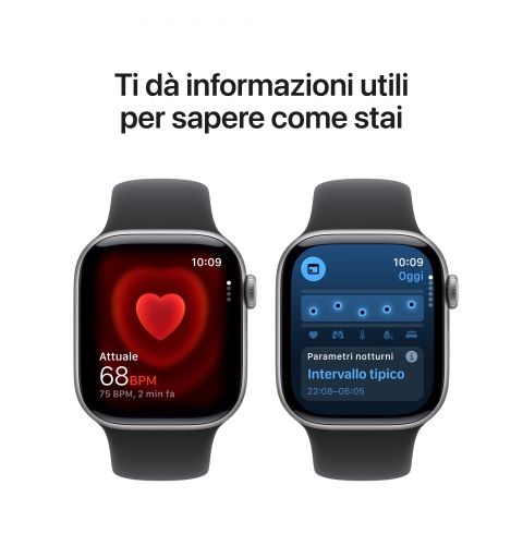 Apple Watch Series 11 GPS + Cellular 42mm Cassa Alluminio Grigio Siderale con Sport Band Nero - S M