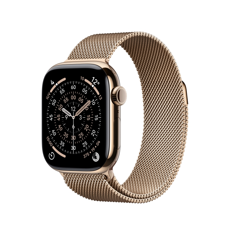Apple Watch Series 11 GPS + Cellular 42mm Cassa Titanio Oro con Loop in maglia Milanese Oro Apple Watch Series 11 GPS + Cellular 42mm Cassa Titanio Oro con Loop in maglia Milanese Oro