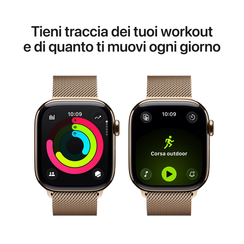 Apple Watch Series 11 OLED 42 mm Numérique 374 x 446 pixels Écran tactile 5G Titane Wifi GPS (satellite)