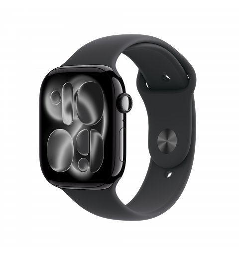 Apple Watch Series 11 GPS + Cellular 46mm Cassa Alluminio Jet Black con Sport Band Nero - S M