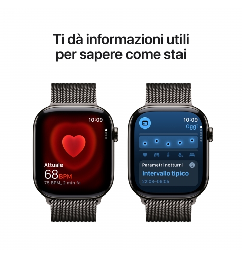 Apple Watch Series 11 GPS + Cellular 46mm Cassa Titanio Ardesia con Loop Milanese Ardesia - M L