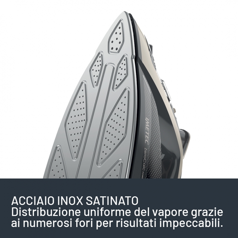 Imetec ZeroCalc Power Steam iron Stainless Steel soleplate 2600 W Black, Sand