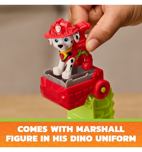 PAW Patrol The Dino Movie, Dino Rescue Responder, camion dei pompieri di oltre 25,4 cm con action figure di Marshall e 3