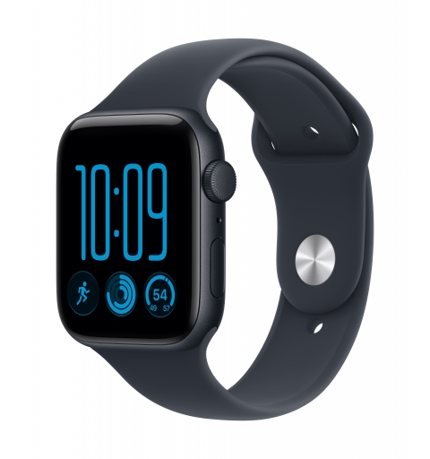 Apple Watch SE (3nd generation) SE 3 GPS, Cassa 44 mm in alluminio mezzanotte con Cinturino Sport blu marino - M L