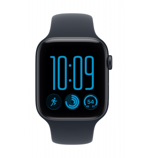 Apple Watch SE (3nd generation) SE 3 GPS, Cassa 44 mm in alluminio mezzanotte con Cinturino Sport blu marino - M L