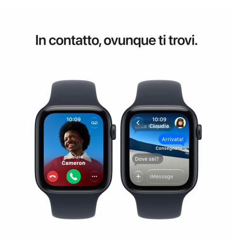 Apple Watch SE (3nd generation) SE 3 GPS, Cassa 44 mm in alluminio mezzanotte con Cinturino Sport blu marino - M L