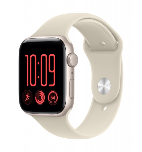 Apple Watch SE (3nd generation) SE 3 GPS, Cassa 44 mm in alluminio galassia con Cinturino Sport sabbia - M L