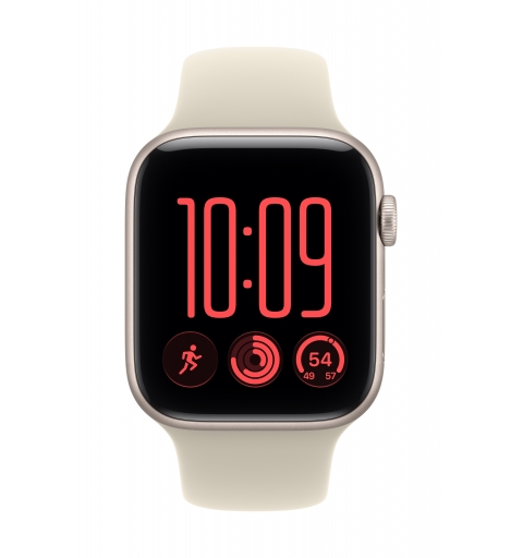 Apple Watch SE (3nd generation) SE 3 GPS, Cassa 44 mm in alluminio galassia con Cinturino Sport sabbia - M L