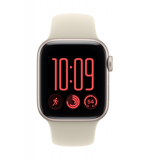 Apple Watch SE (3nd generation) SE 3 GPS, Cassa 40 mm in alluminio galassia con Cinturino Sport sabbia - S M