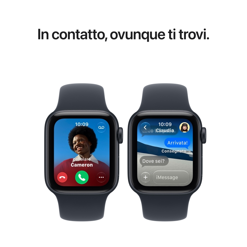 Apple Watch SE (3nd generation) SE 3 GPS, Cassa 40 mm in alluminio galassia con Cinturino Sport sabbia - S M
