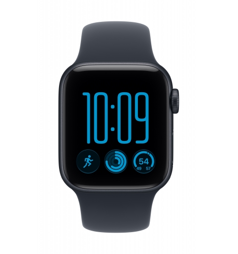Apple Watch SE (3nd generation) SE 3 GPS, Cassa 40 mm in alluminio mezzanotte con Cinturino Sport blu marino - S M
