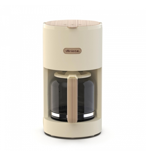 Ariete 1394 Macchina per Caffè con Filtro Breakfast Wood, Macchina Caffè Americano, 12 Tazze, Dettagli Effetto Legno, Piastra