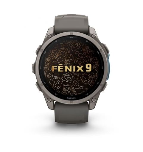 Garmin fēnix 9 3.56 cm (1.4") AMOLED 47 mm Digital 454 x 454 pixels Touchscreen Titanium Wi-Fi GPS (satellite)