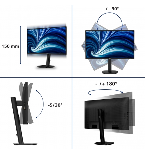 Philips 3000 series 27B2N3200J 00 écran plat de PC 68,6 cm (27") 1920 x 1080 pixels Full HD LCD Noir