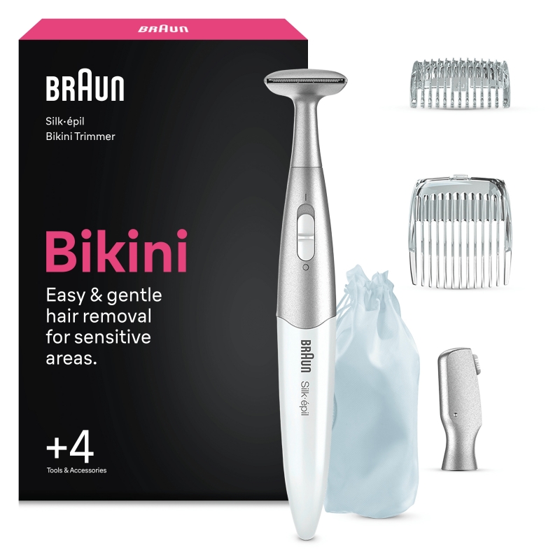 Braun Silk-épil Bikini Styler FG1100 Bikinizonen-Trimmer Weiß, Silber