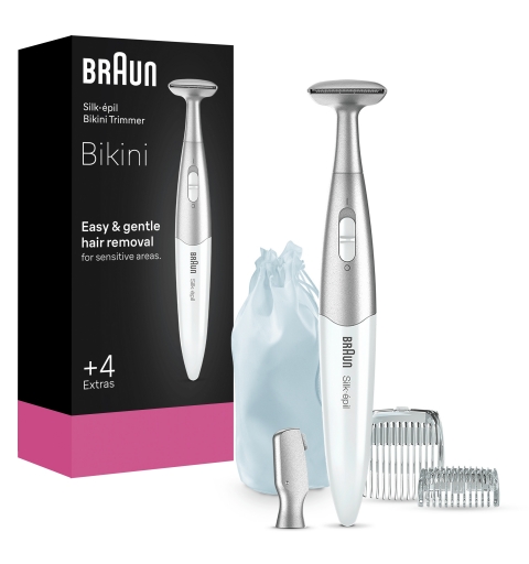 Braun Silk-épil Bikini Styler FG1100 tondeuse bikini Blanc, Argent