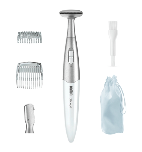 Braun Silk-épil Bikini Styler FG1100 depiladora bikini Blanco, Plata