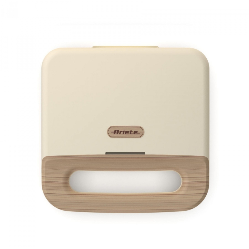 Ariete 1971 Tostiera Breakfast Wood, Griglia Elettrica Panini, 750W, Effetto Legno, Piastra Antiaderente Grill 23x13cm,