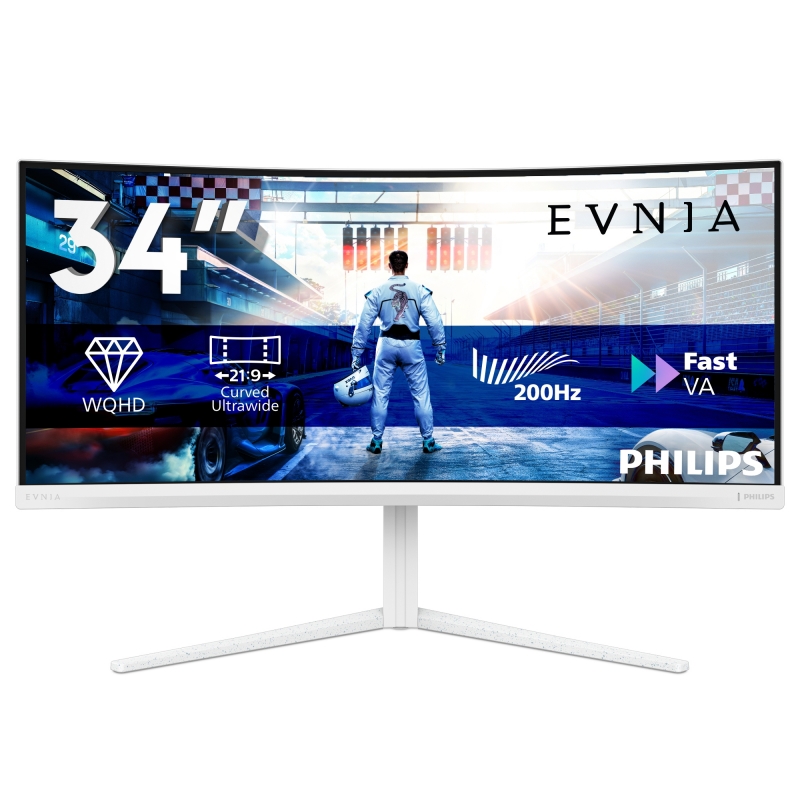 Philips 34M2C5601QA 00 computer monitor 86.4 cm (34") 3440 x 1440 pixels White