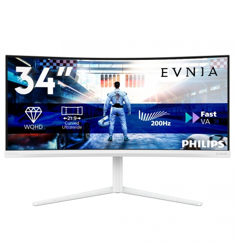 Philips 34M2C5601QA 00 computer monitor 86.4 cm (34") 3440 x 1440 pixels White