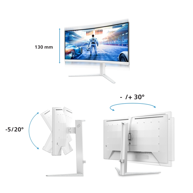 Philips 34M2C5601QA 00 Monitor PC 86,4 cm (34") 3440 x 1440 Pixel Bianco