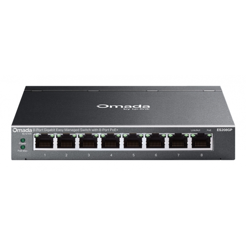 TP-Link Omada ES208GP switch di rete Gestito L2 Gigabit Ethernet (10 100 1000) Supporto Power over Ethernet (PoE) Guida DIN Nero TP-Link Omada ES208GP switch di rete Gestito L2 Gigabit Ethernet (10 100 1000) Supporto Power over Ethernet (PoE) Guida DIN Nero