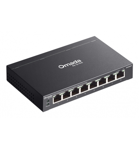 TP-Link Omada ES208GP network switch Managed L2 Gigabit Ethernet (10 100 1000) Power over Ethernet (PoE) DIN rail Black